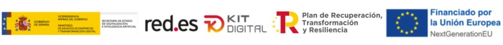 Logotipo Kit Digital, NextGeneration EUN Gobierno de España, red.es y Plan de Recuperación, Transformación y Resiliencia